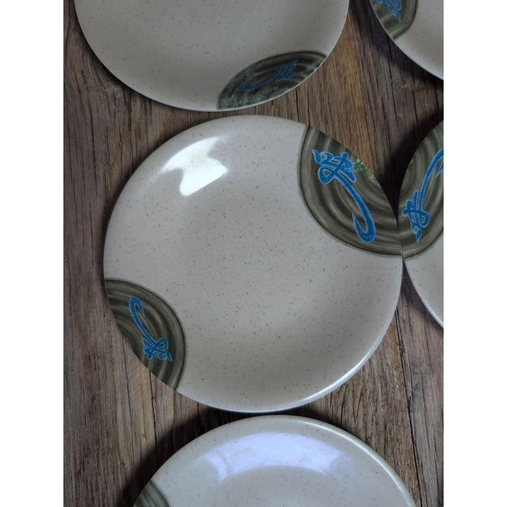 Tai Hong Wei Ware No 305 Six 5" X 5" Sushi Dipping Plates (6) - Picture 9 of 16